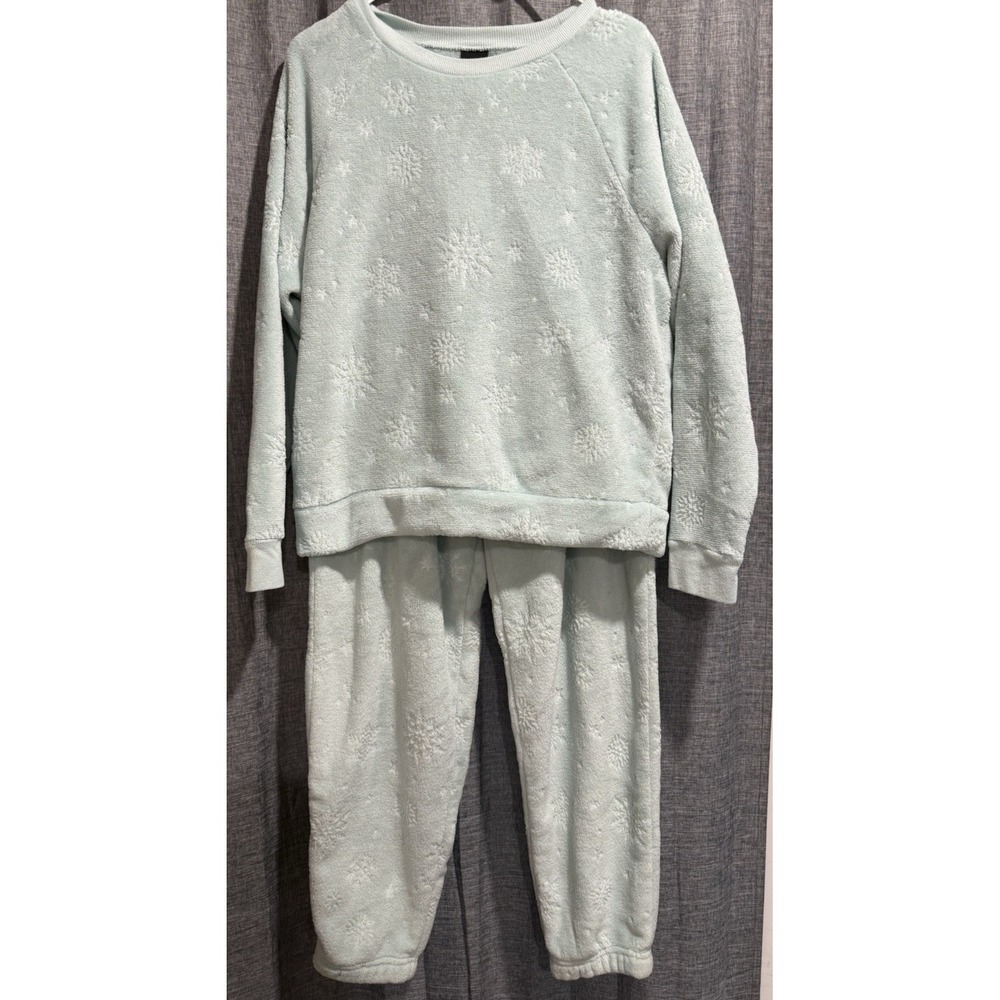 Cuddl Duds Women PJs / Lounge set Joggers & Top Drawstring Pockets Size M Fleece